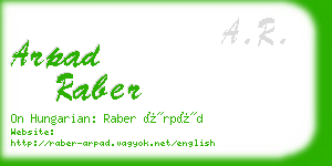 arpad raber business card